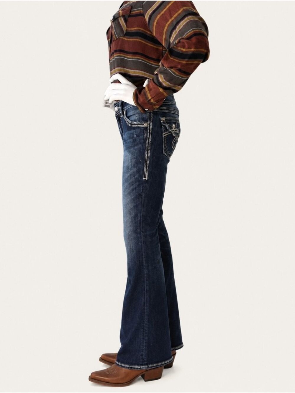 Silver Jeans Suki Surplus Bootcut Jeans W28  Y2K Western Dark Wash - Picture 5 of 10